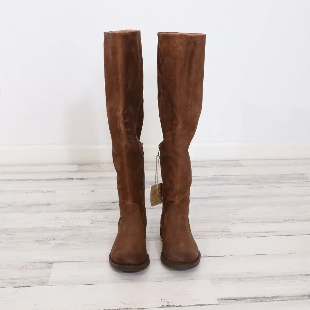 Tall Brown Leather Riding Boots - Women
